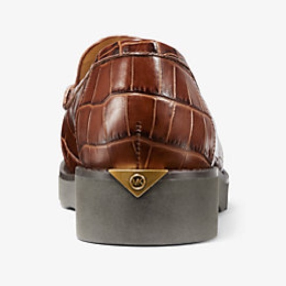 Michael Kors | Alberta Crocodile-Embossed Leather Kiltie Loafer - Picture 2 of 6